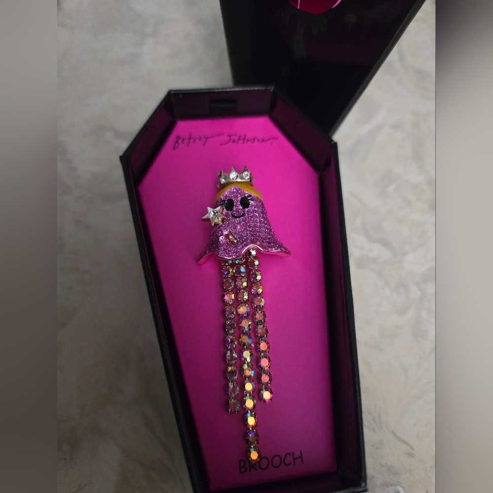 Betsey Johnson Pink Princess Ghost Brooch! NIB! - Picture 11 of 11